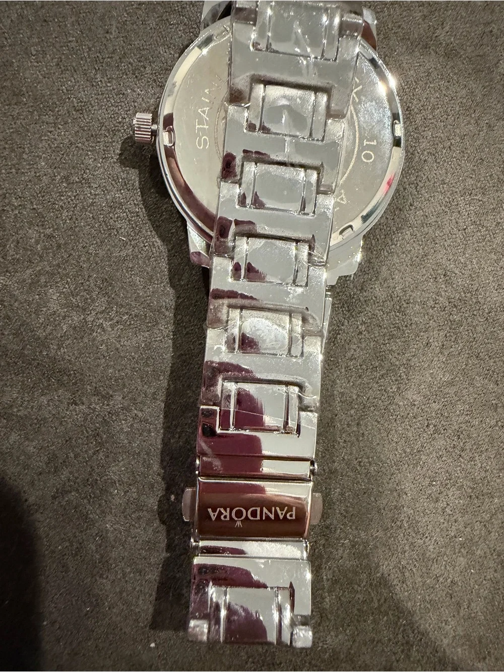 New Pandora Women's Silver Watch with Pink Dial